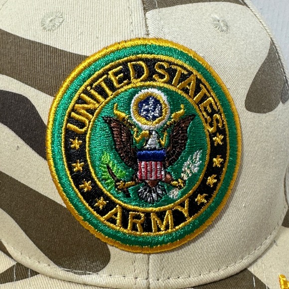 US Honor US Army Veteran Desert Camo Baseball Cap Hat Adjustable Embroidered - Picture 5 of 9